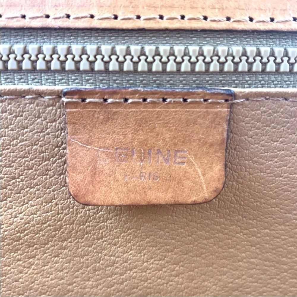 Celine Macadam Triomphe canvas and leather shoulder bag